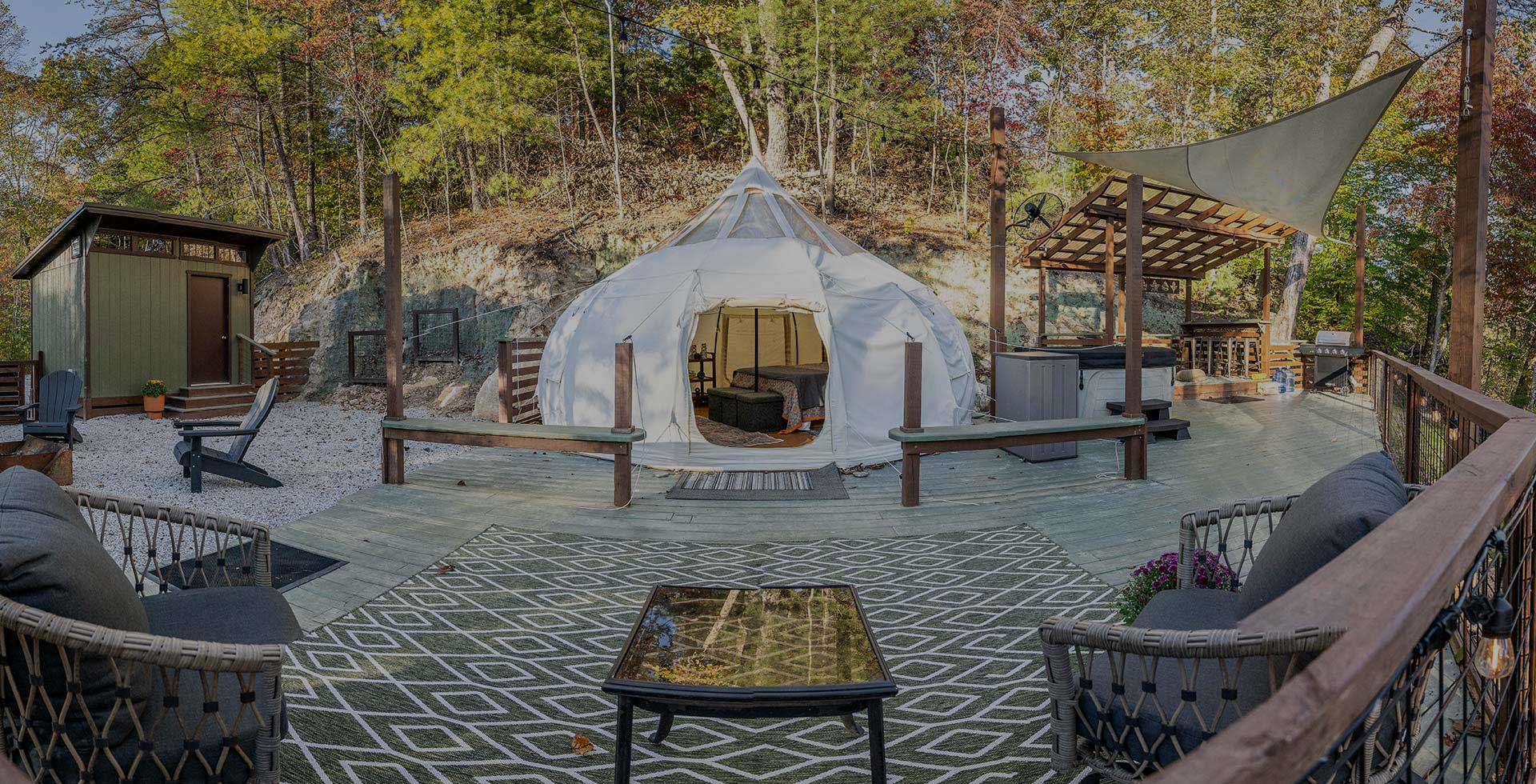 panoramic view of campsite