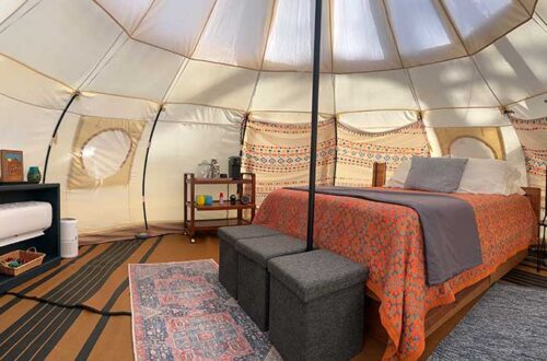 inside the tent
