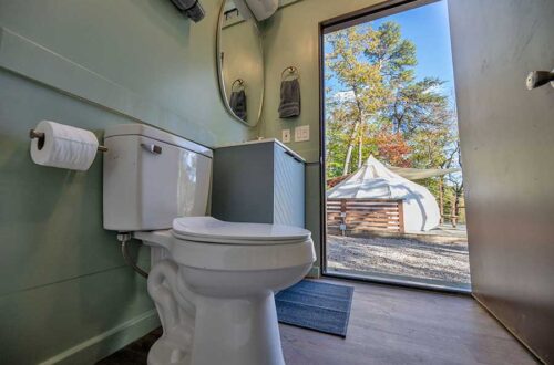 inside the bathroom