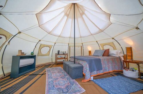 inside of tent during the day