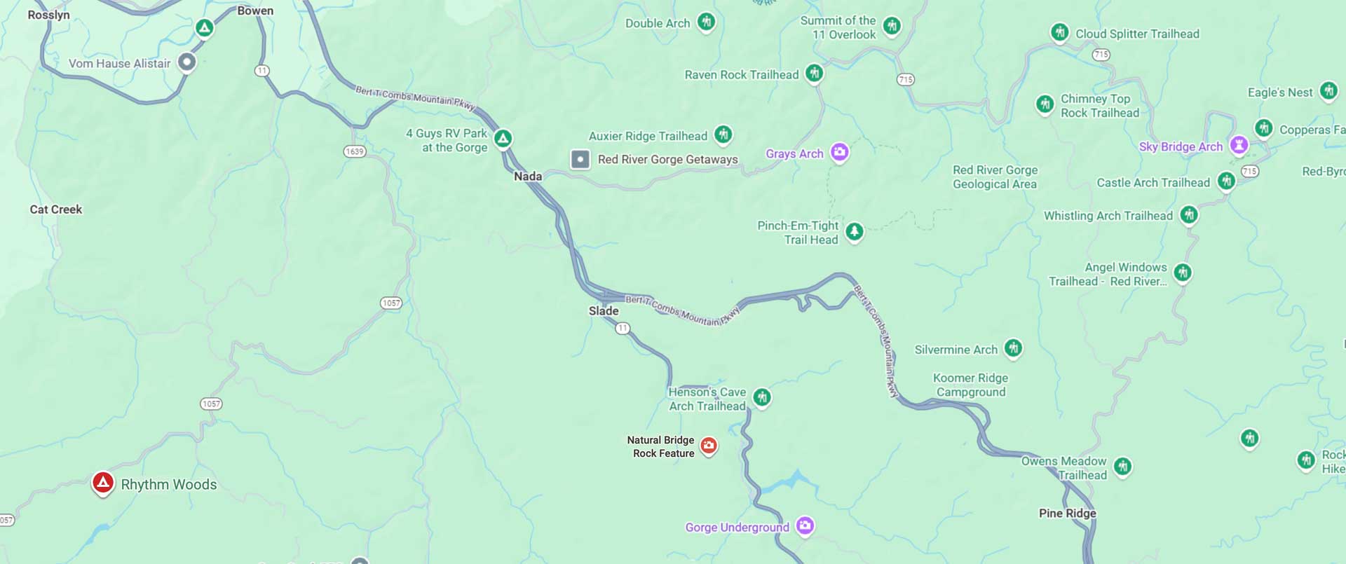 map of red river gorge area